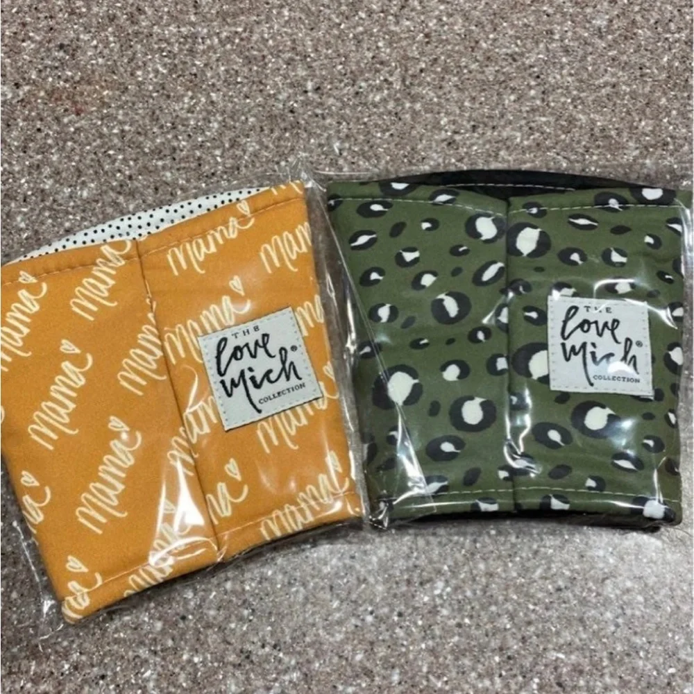 Love Mich Drink Sleeves Set of 2 – Mama Script & Leopard Print NEW - Picture 1 of 2